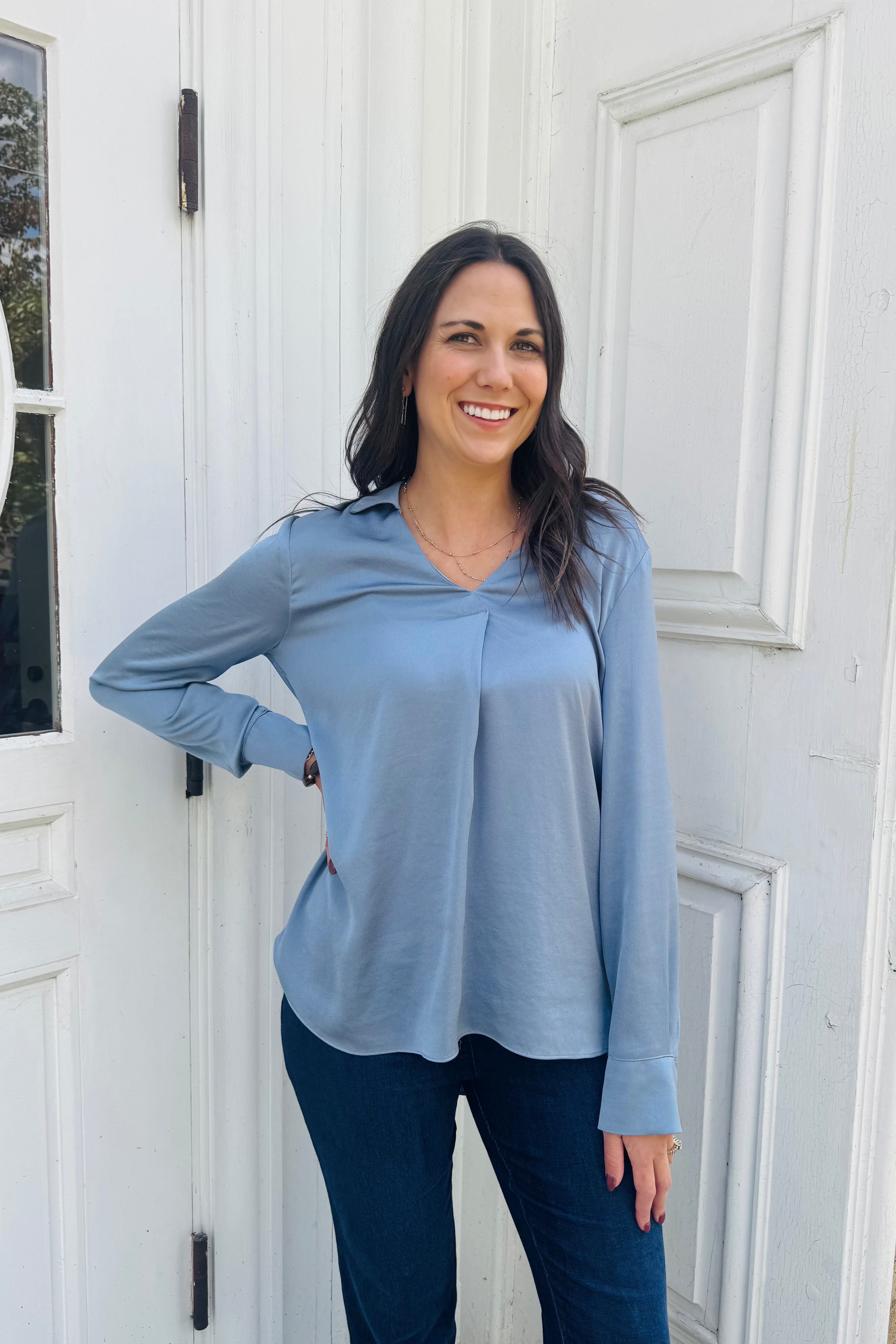 Satin Collar Blouse