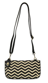 Straw Mini Crossbody Wristlet