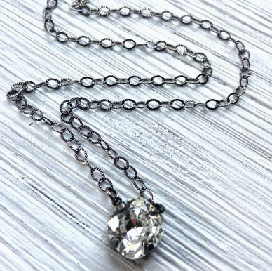 Edgy Gunmetal Layering Necklace