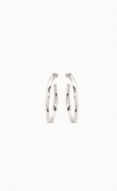 Silver-Plated Open Hoop Earrings