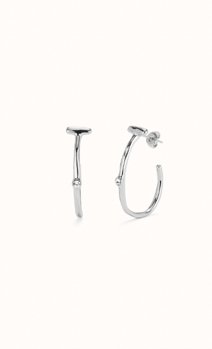 Silver-Plated Earrings/White Topaz