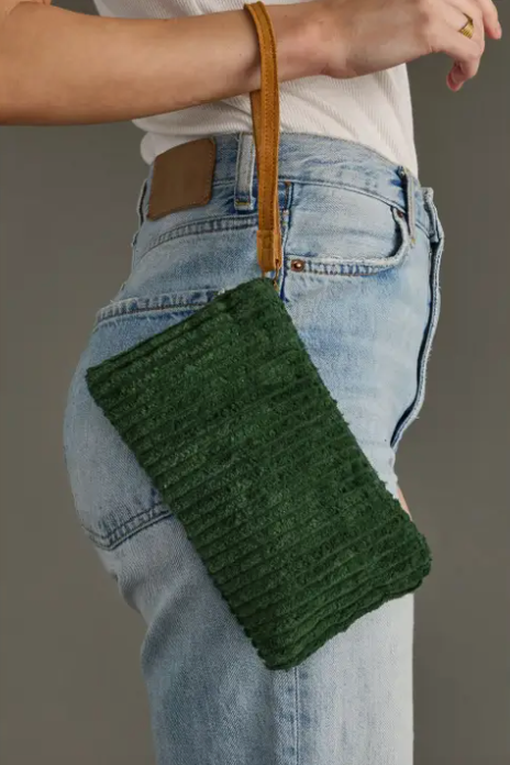Green Corduroy Wristlet | Panache Apparel