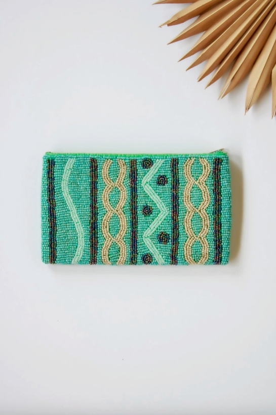 Tropic Mosaic Beaded Clutch