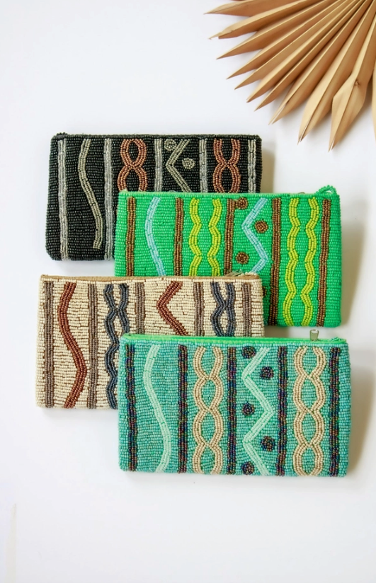 Tropic Mosaic Beaded Clutch