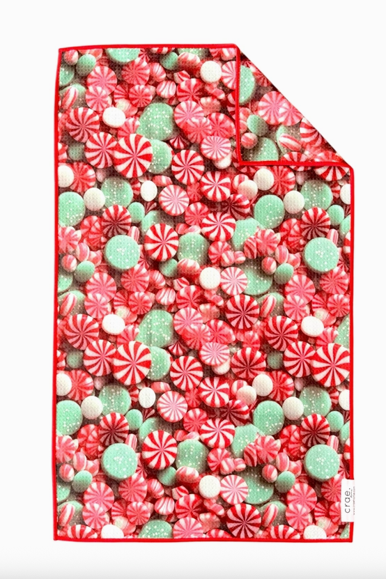 Double-Sided Hand Towel-Peppermint Swirl