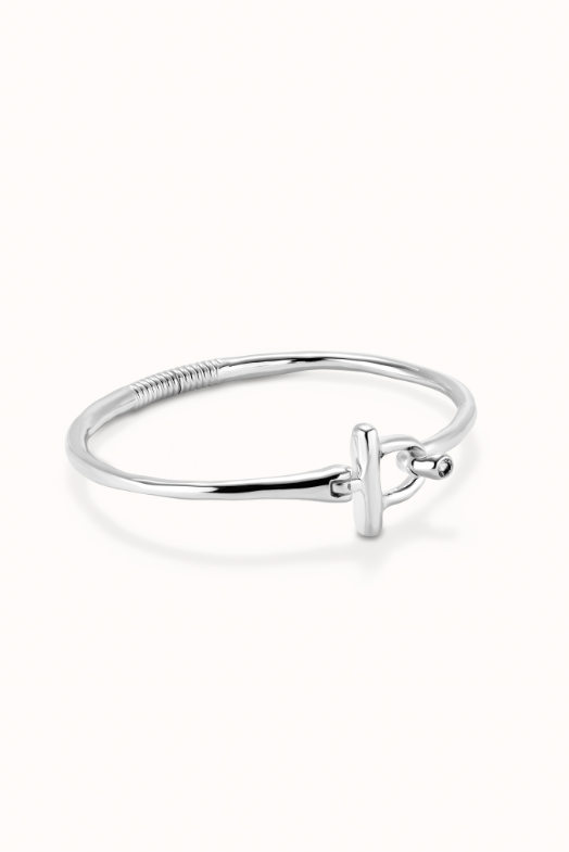 Bangle Bracelet With White Topaz