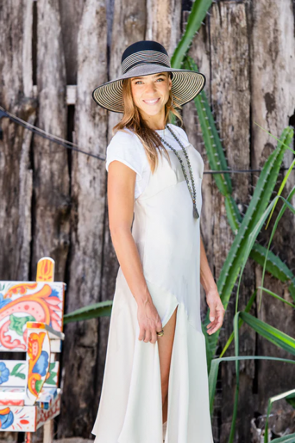 Petite Marseille Hat-Black/Natural