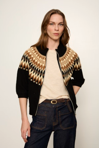Fairisle Zip Up Sweater