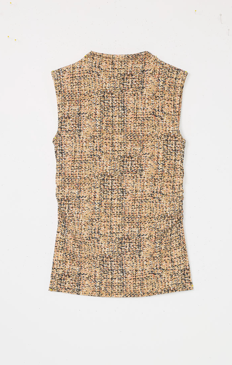 Printed Tweed Knit Tank