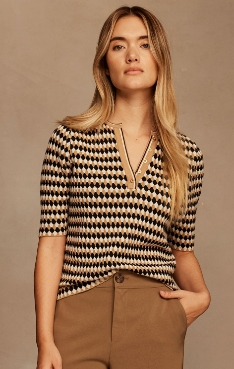 Angled Jacquard Sweater