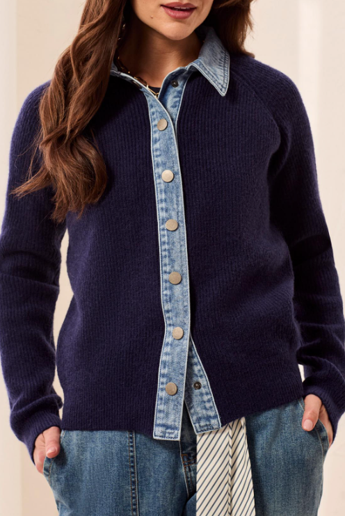 Mixed Media Sweater W/ Denim