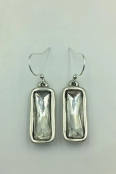 Luminous Rectangular Earrings - Clear | Volare
