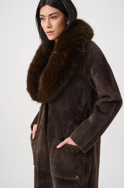 Faux Fur Collar Coat