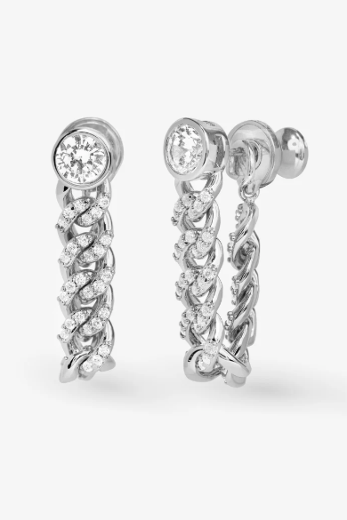 Pave Julian Soft Chain Hoops
