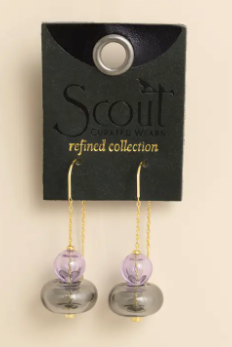 Stacked Glass Threader Earring
