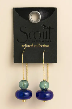 Stacked Glass Threader Earring