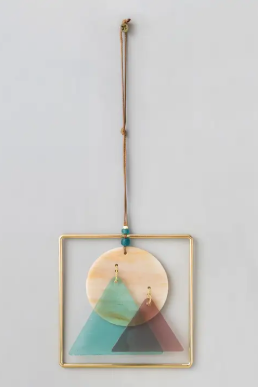 Stained Glass Light Catcher - Sunset Mountains