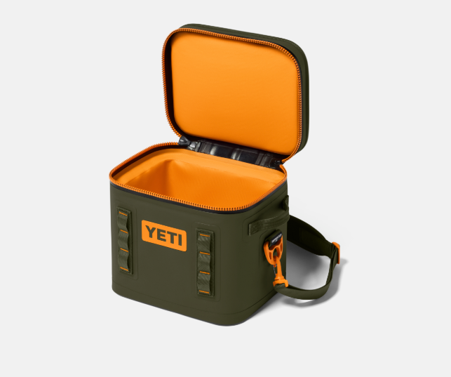 YETI Hopper Flip 12 Soft Cooler - Olive/King Crab Orange