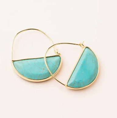 Stone Prism Hoop Earring