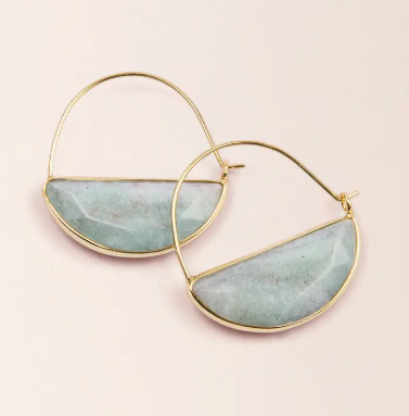 Stone Prism Hoop Earring