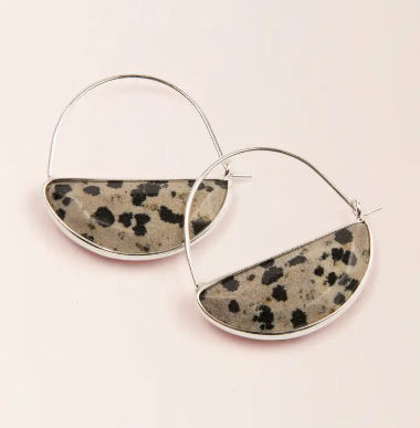 Stone Prism Hoop Earring