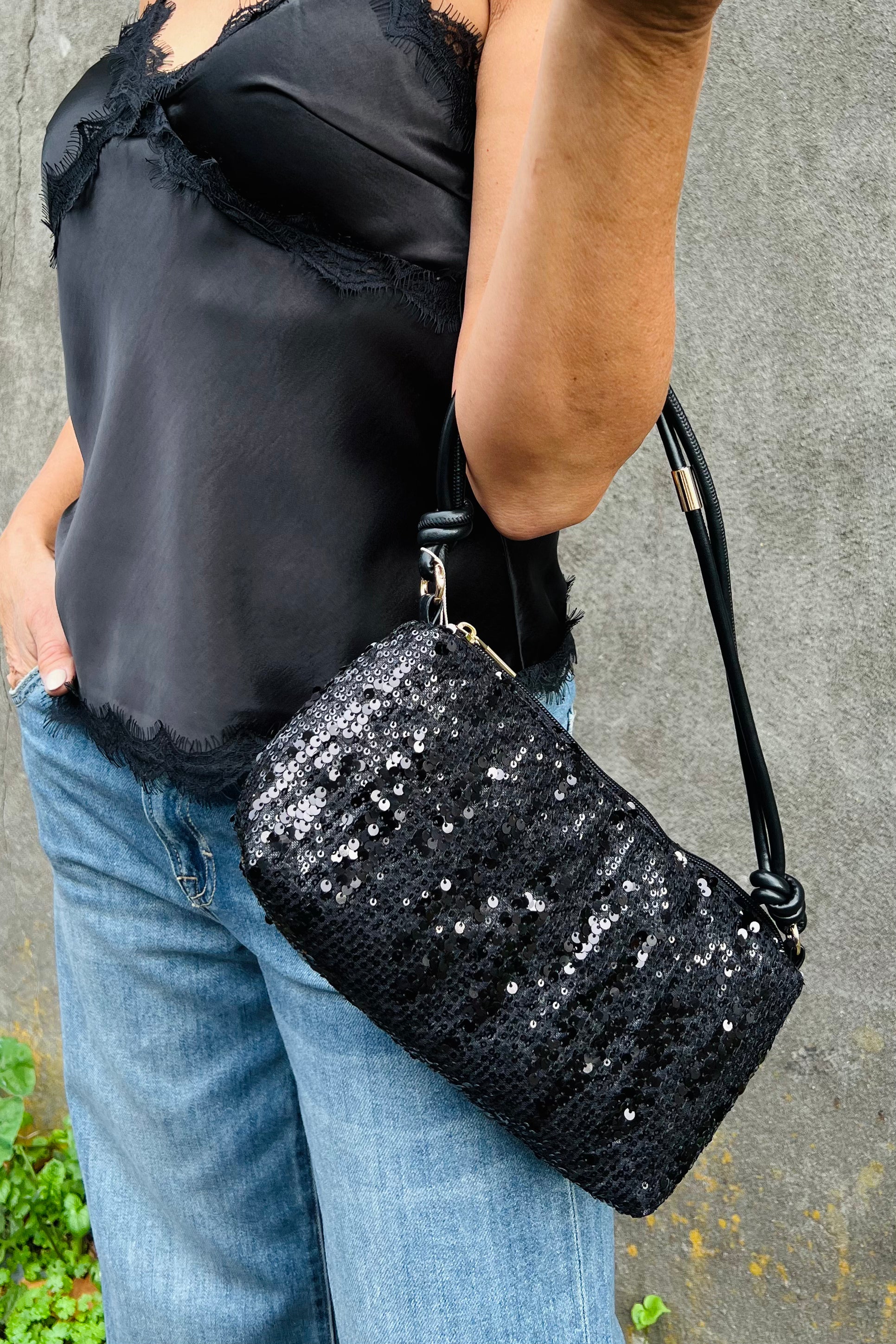 Sequin Bag - Black