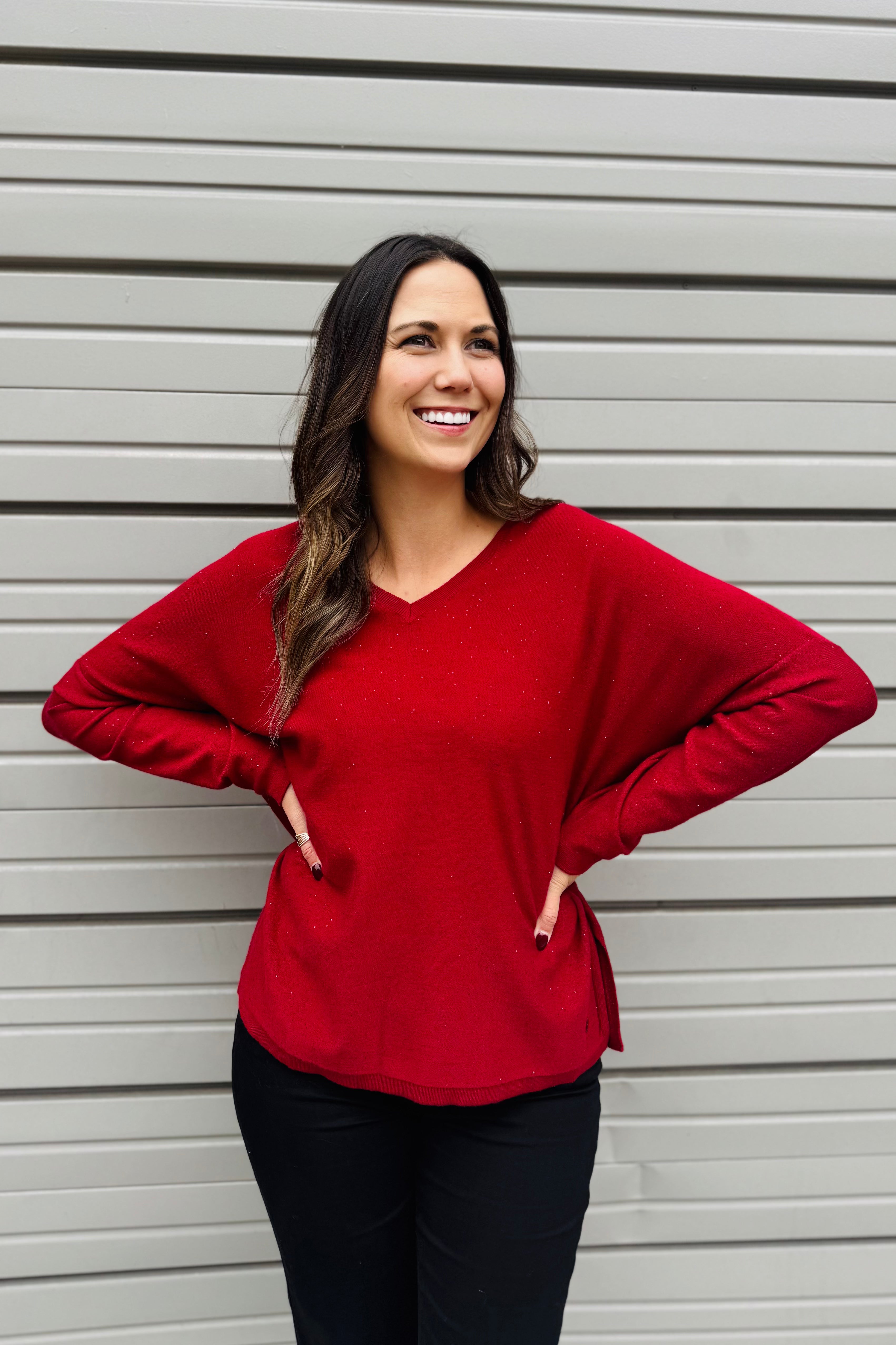Sequined Boxy Sweater Top