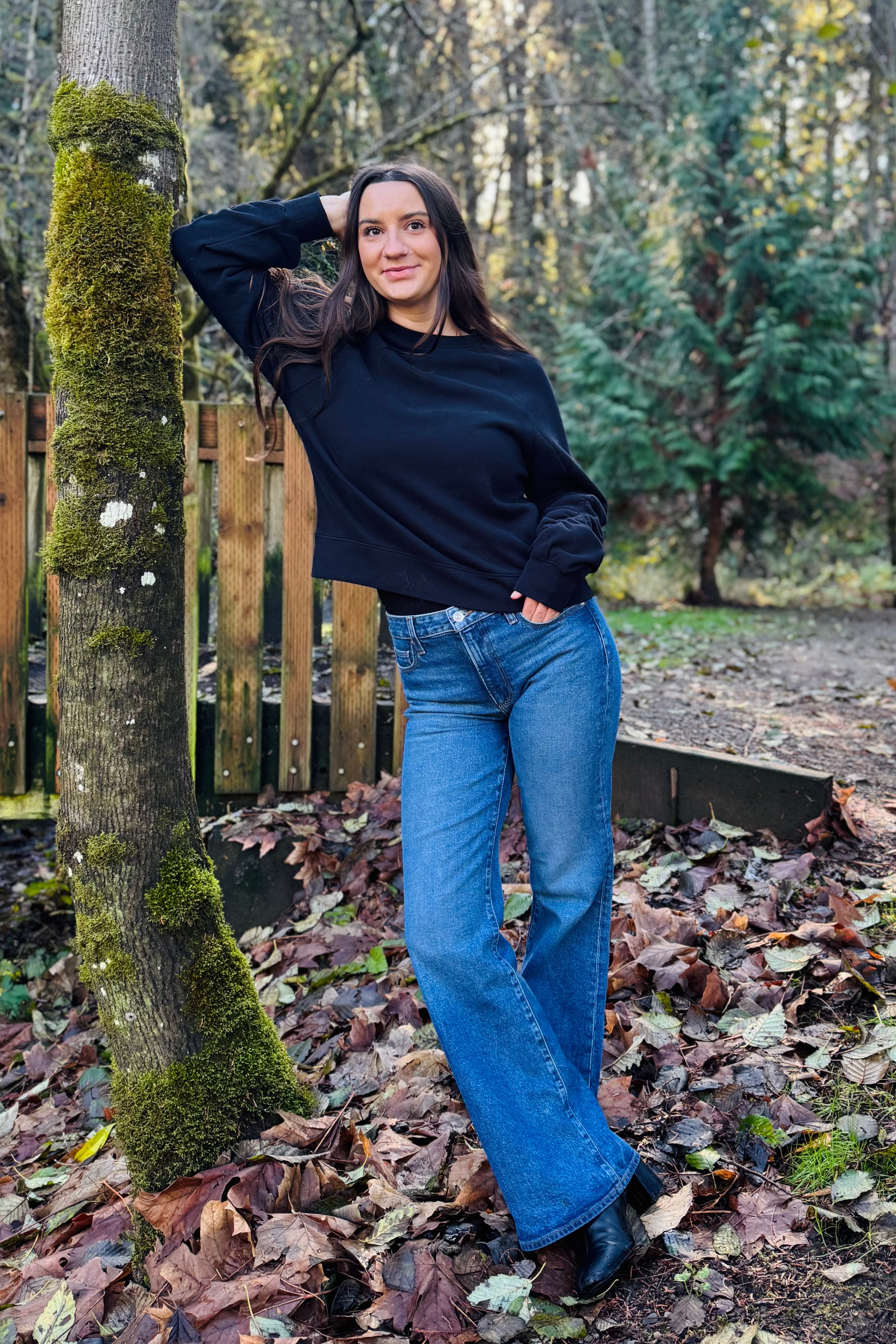 Shirred Sleeve Sweatshirt