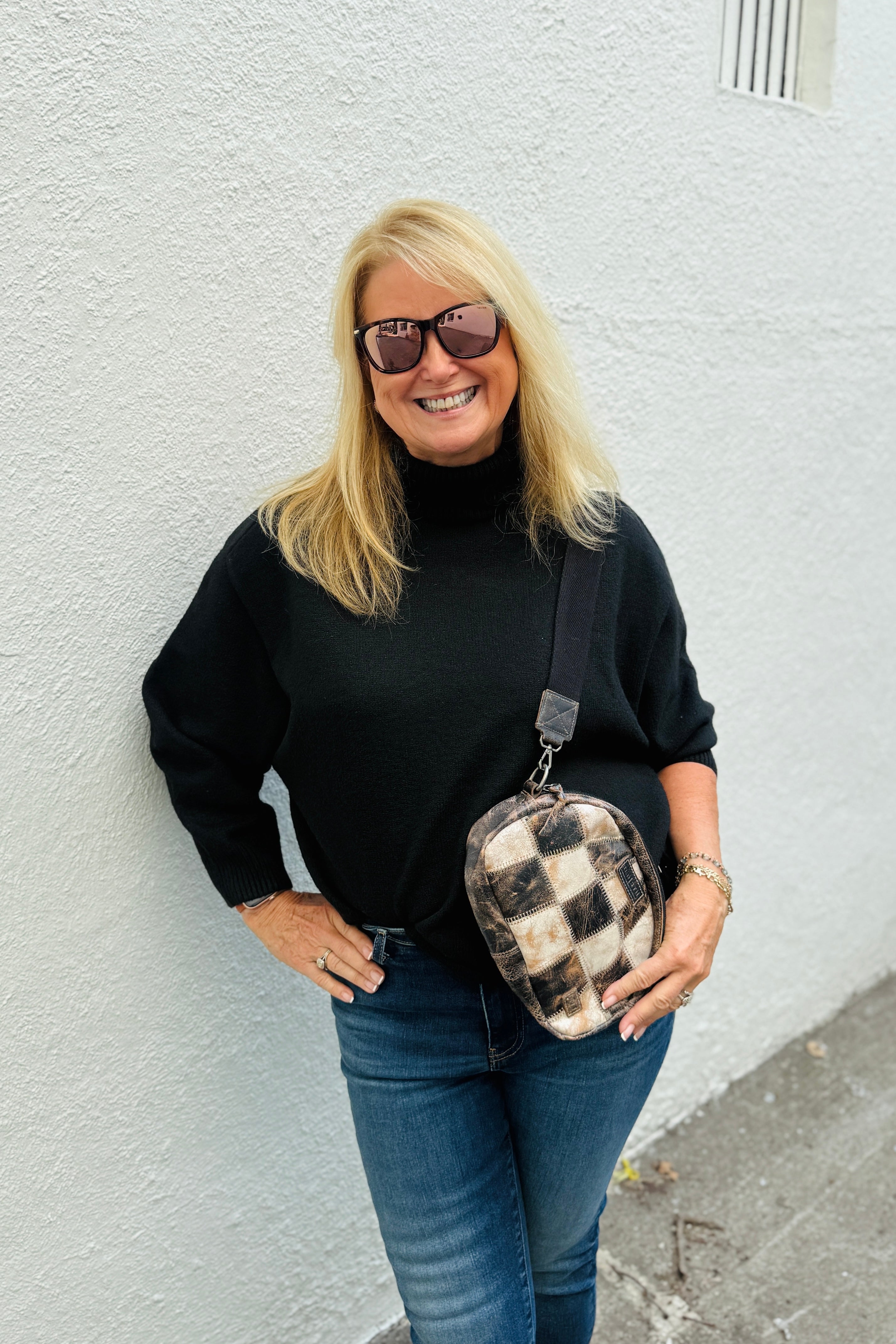 Split Turtleneck Sweater