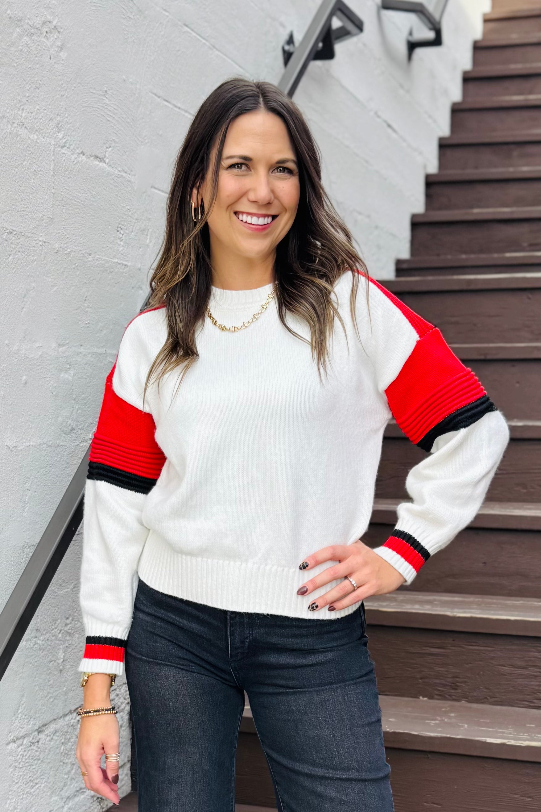 Sporty Stripe Crewneck