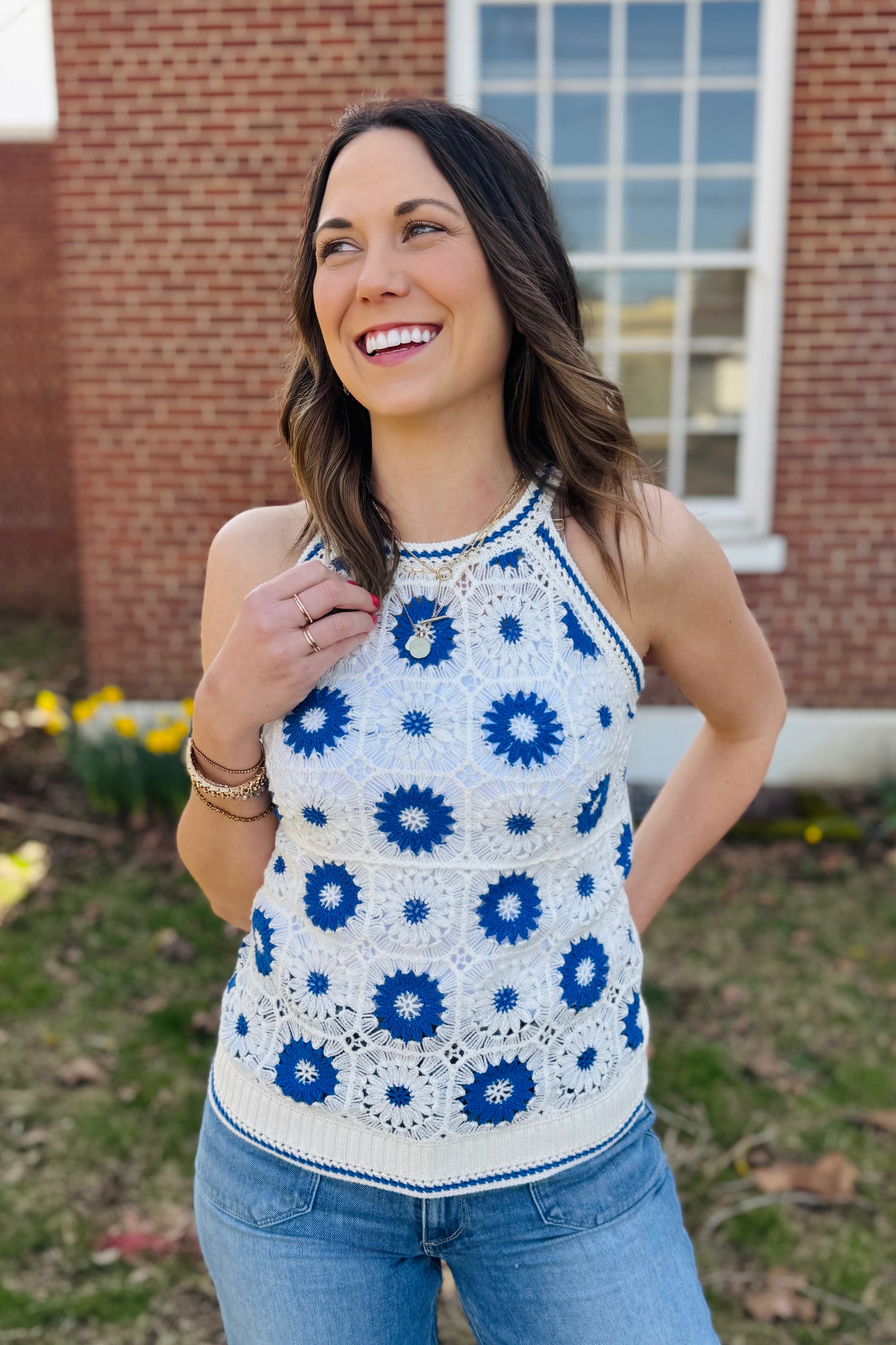 Retro Crochet Sweater Tank