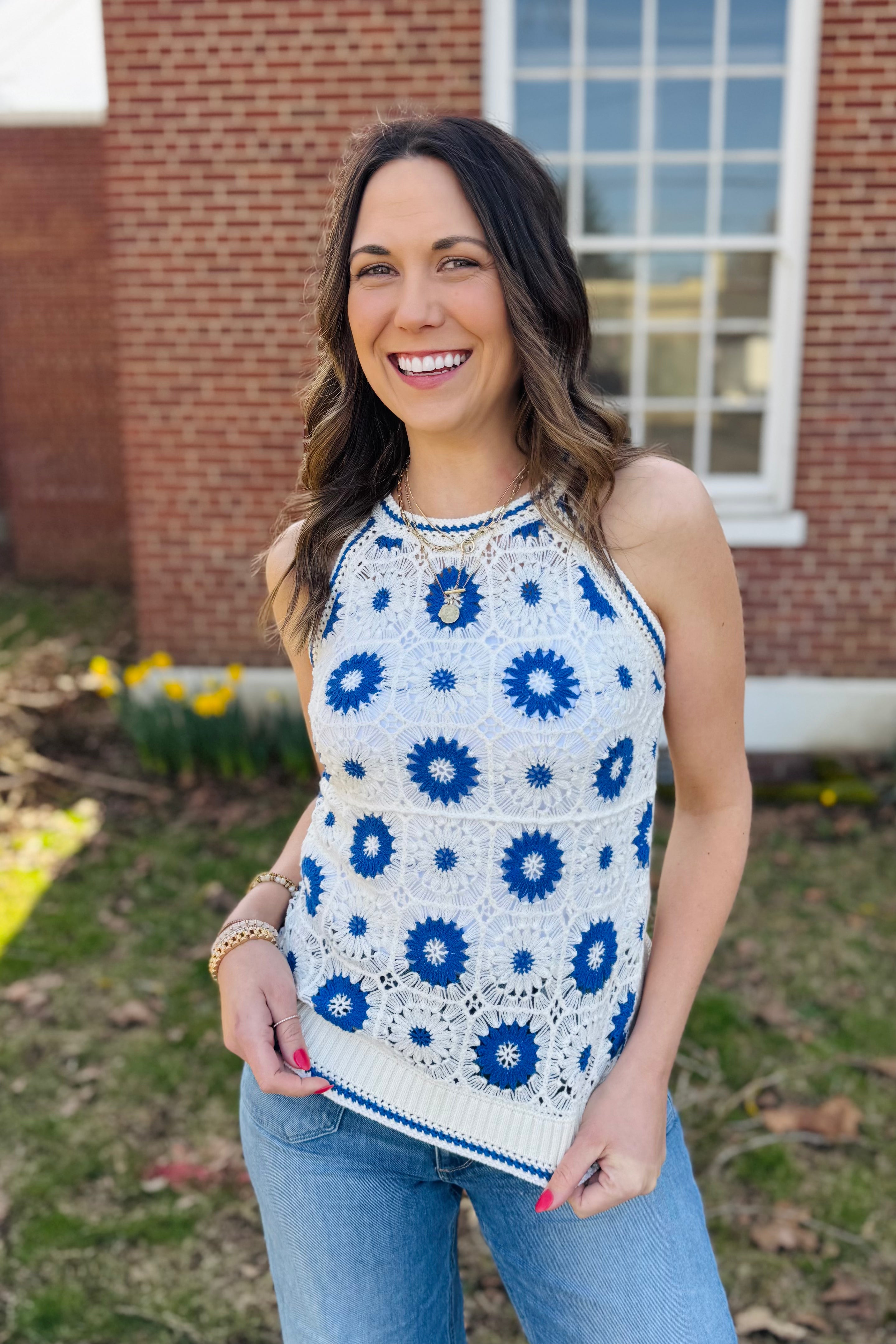 Retro Crochet Sweater Tank