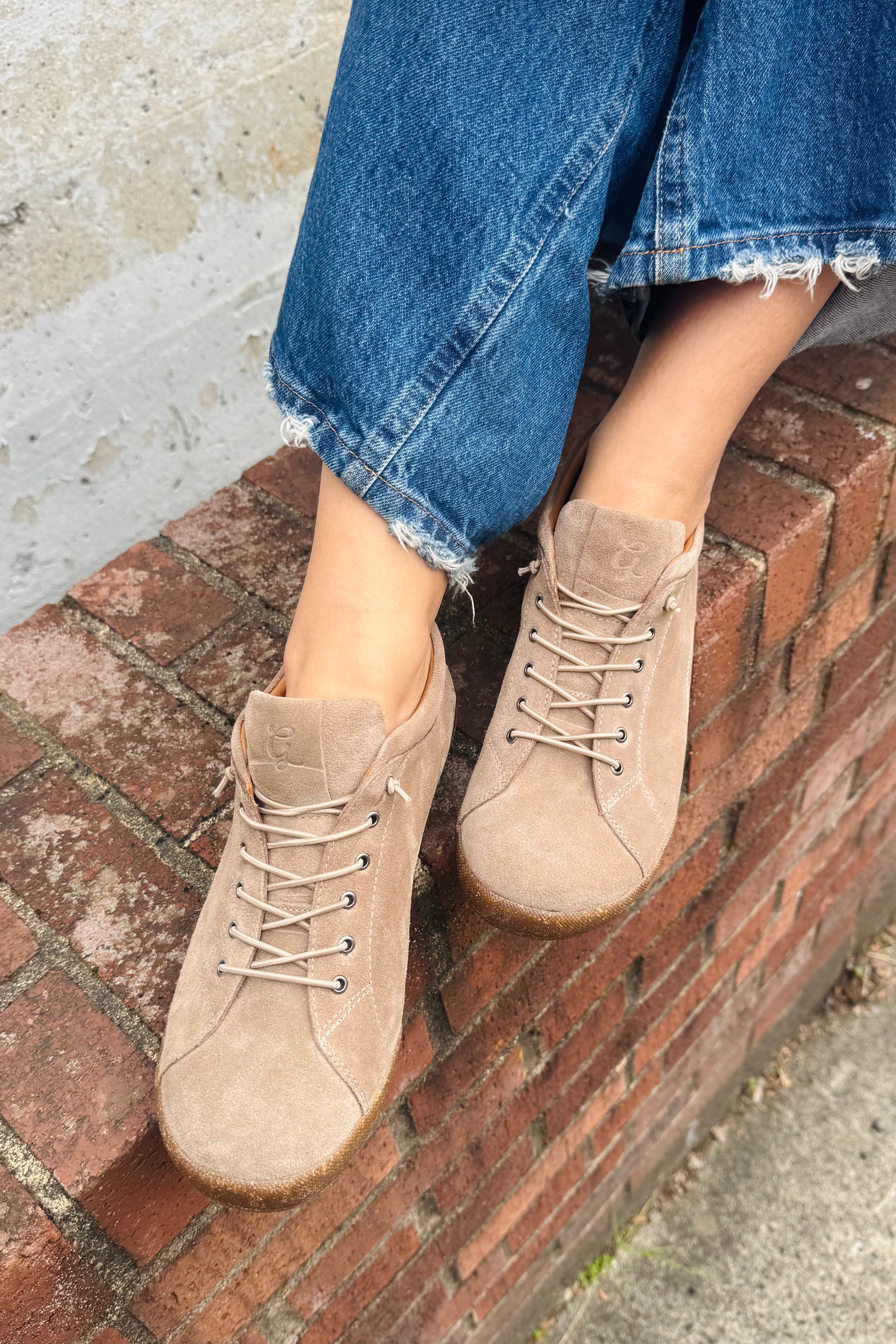 Tessa II Suede Mary Jane Sneaker - Taupe