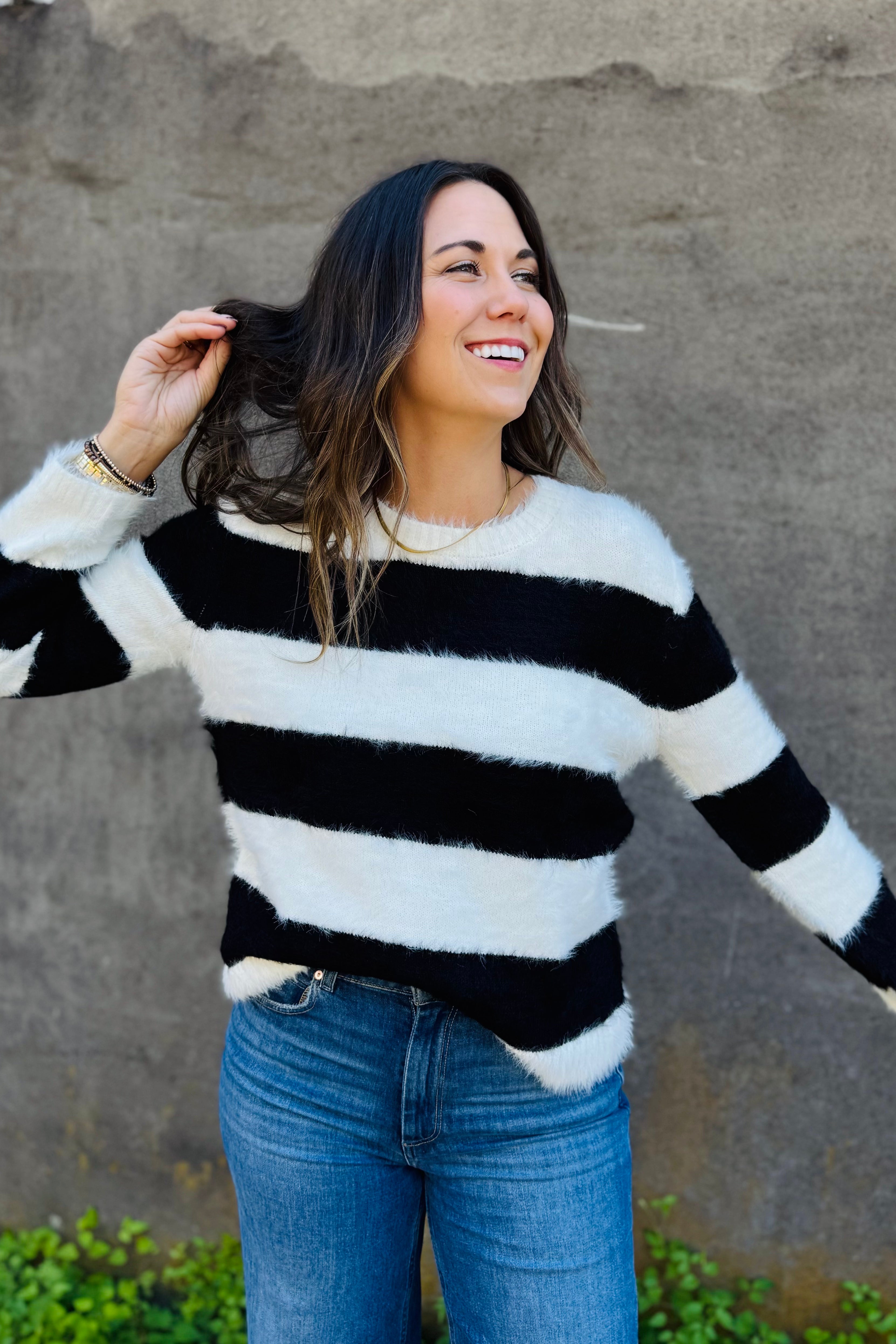 Top Bird Jumper Stripe Sweater
