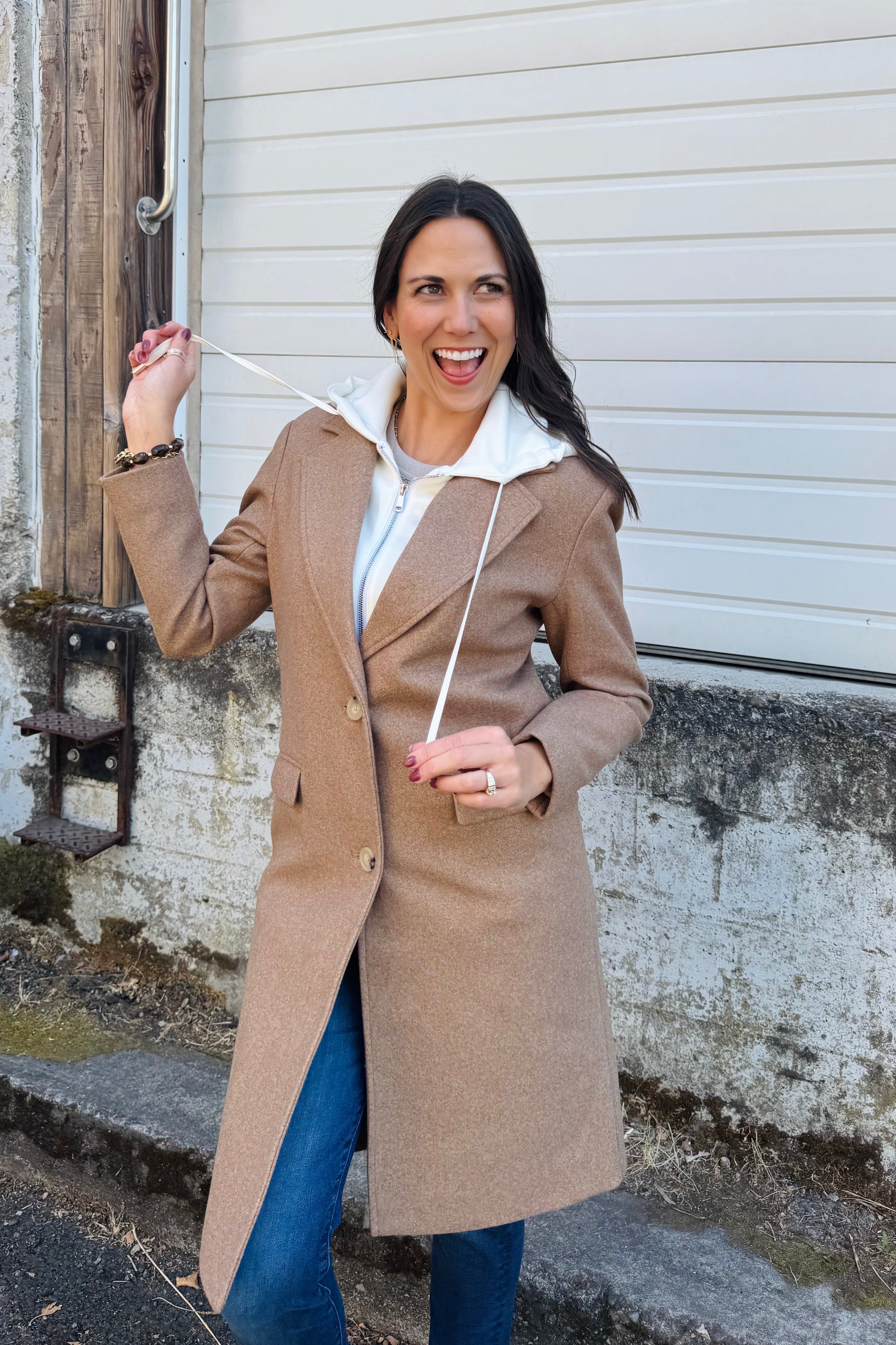 Trench Coat W/ Fooler Hoodie