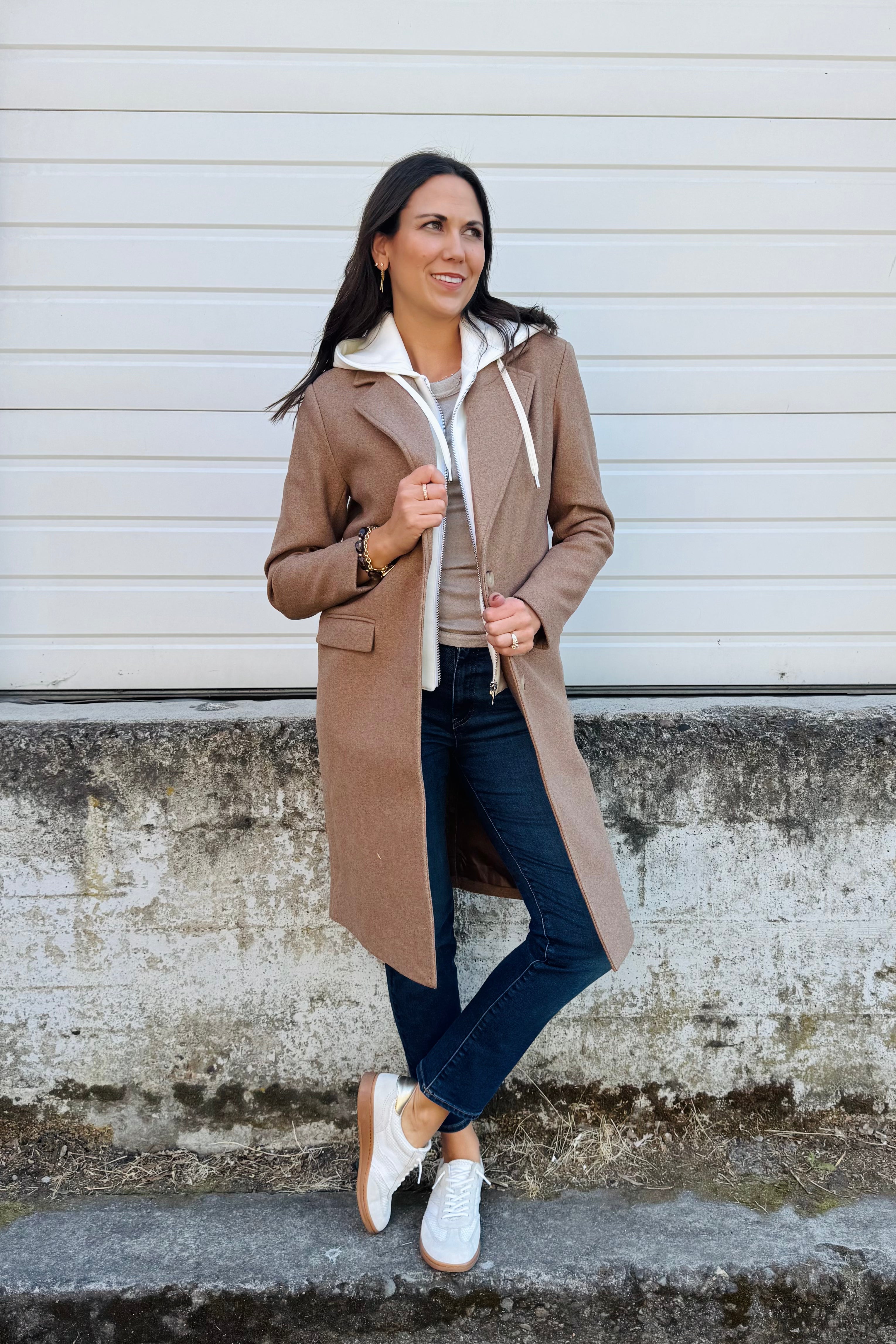Trench Coat W/ Fooler Hoodie