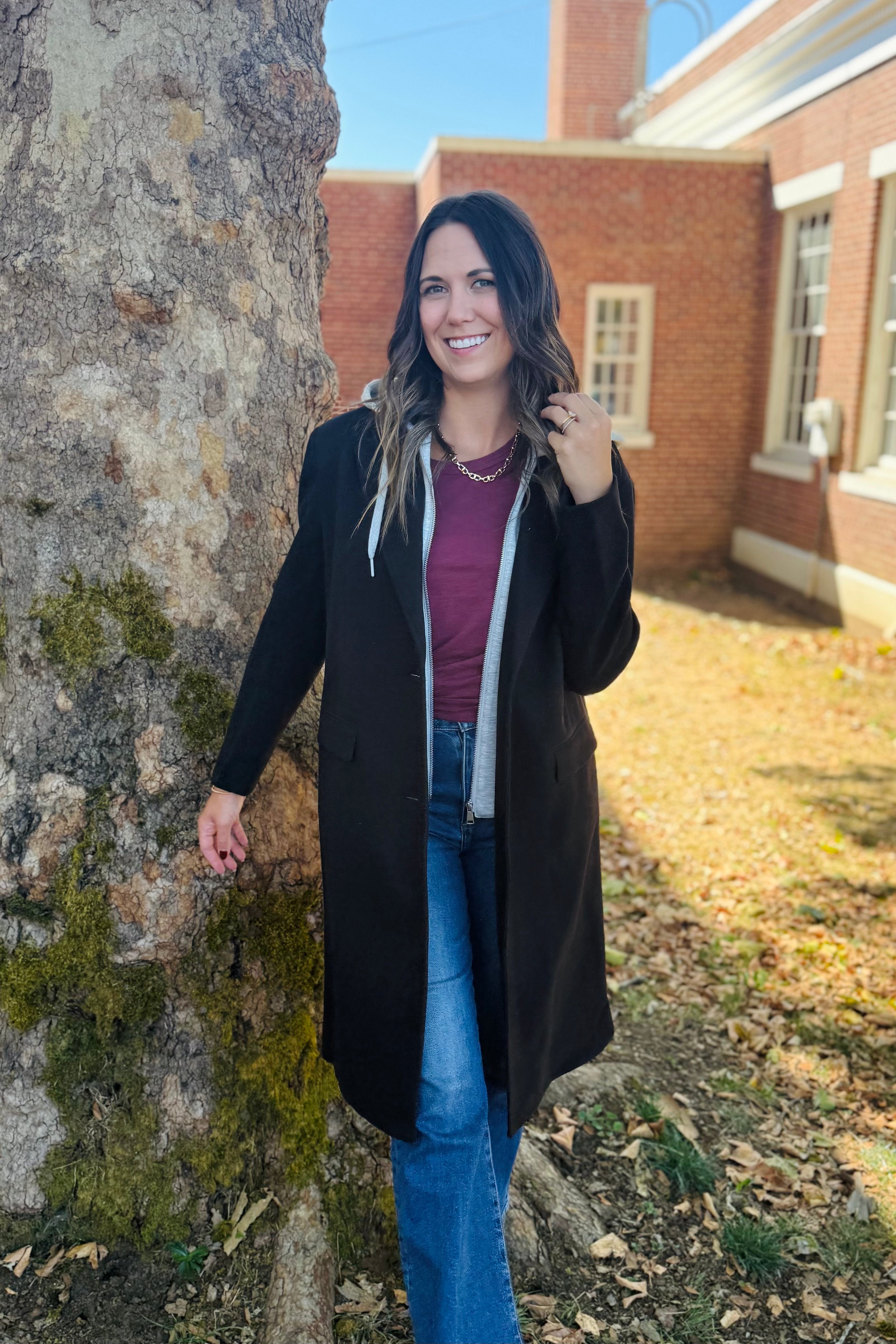 Trench Coat W/ Fooler Hoodie