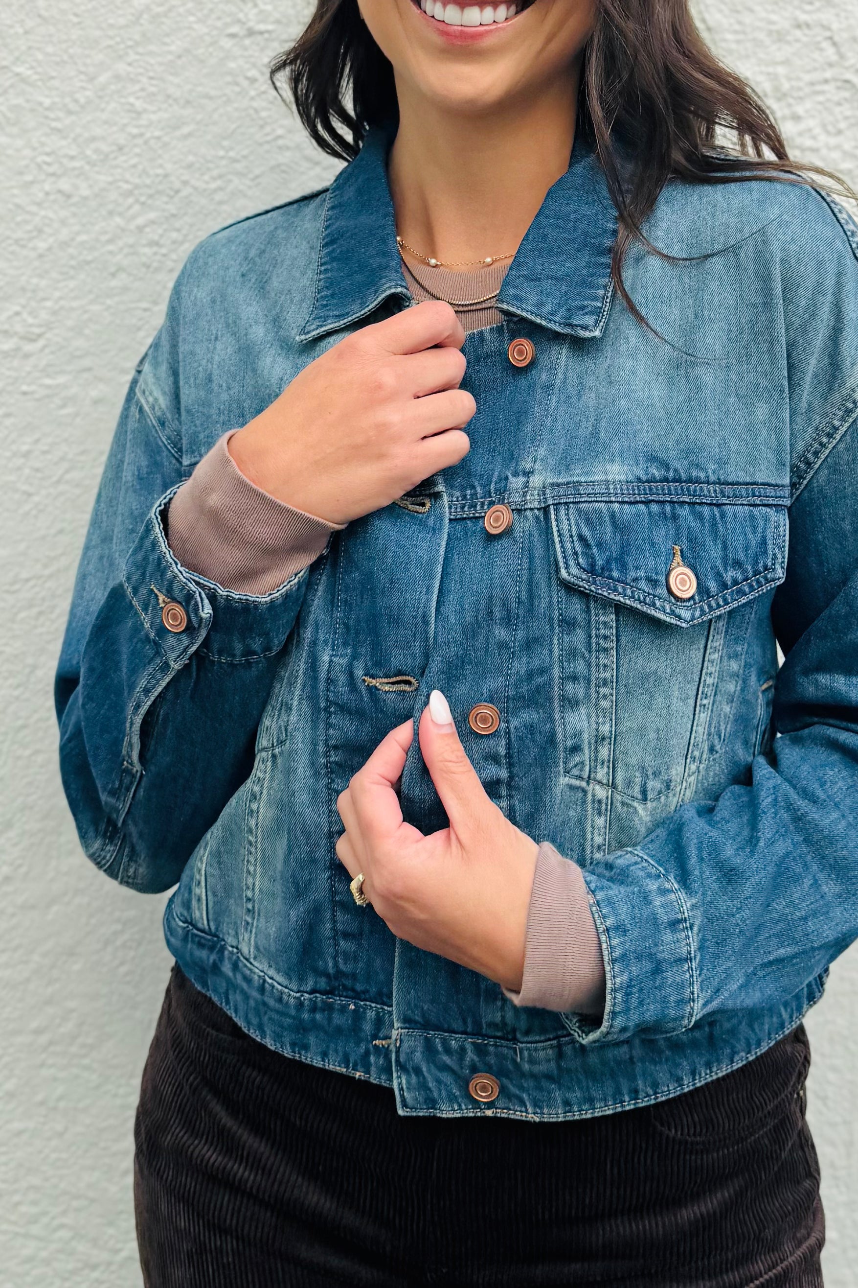 Back Pleat Denim Jacket