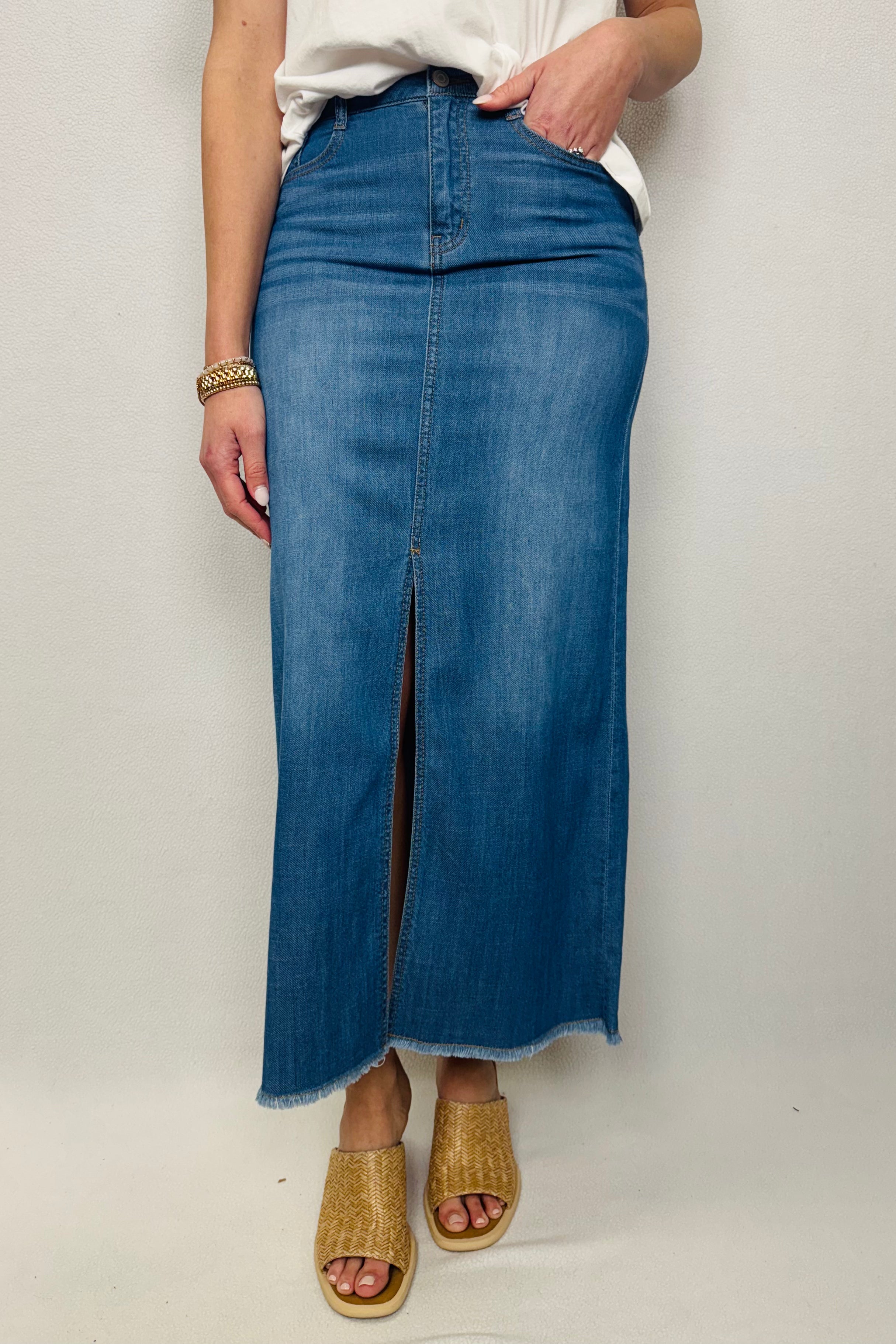 Full Length Denim Skirt