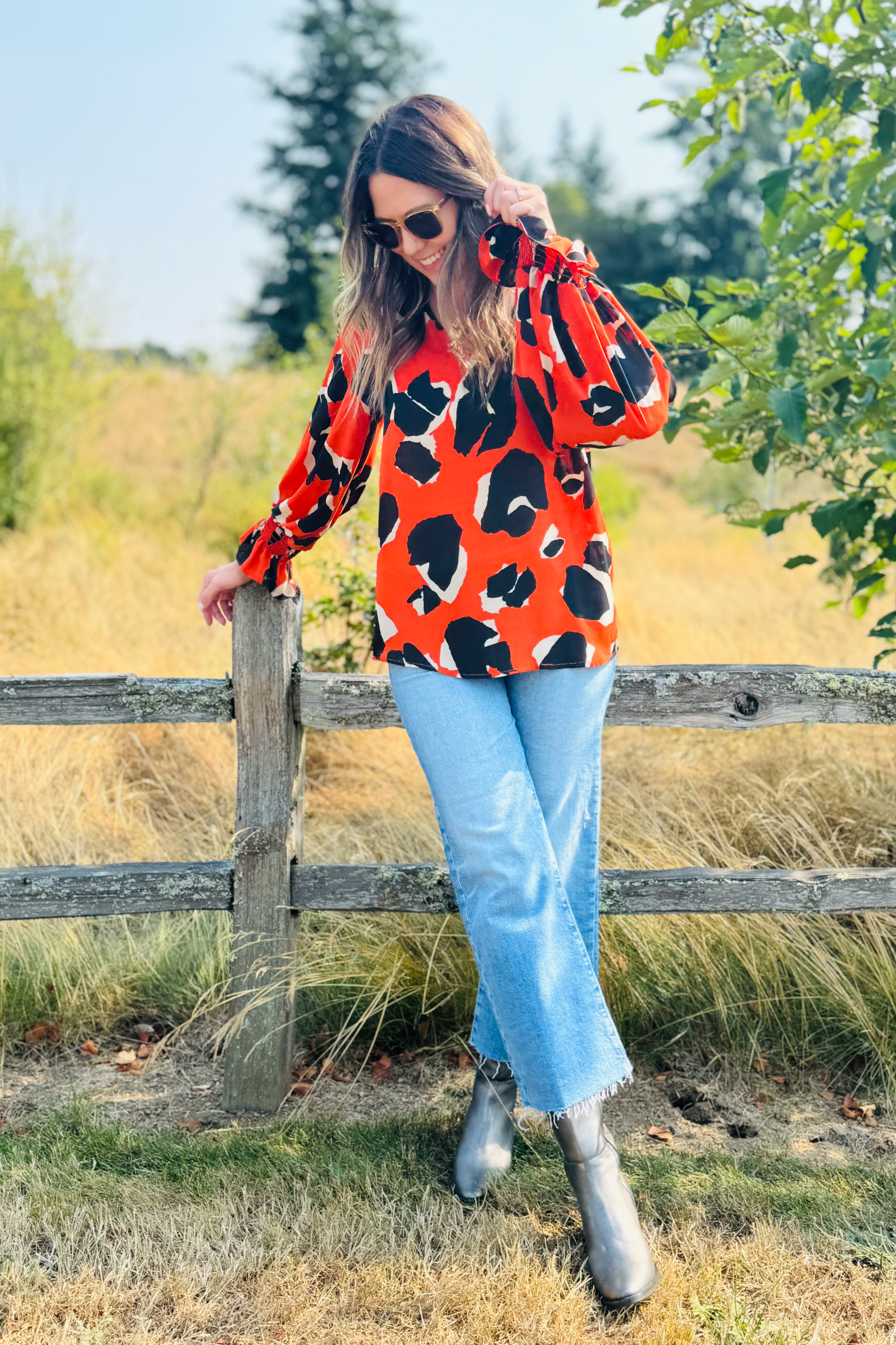 V-Neck Puff Sleeve Top