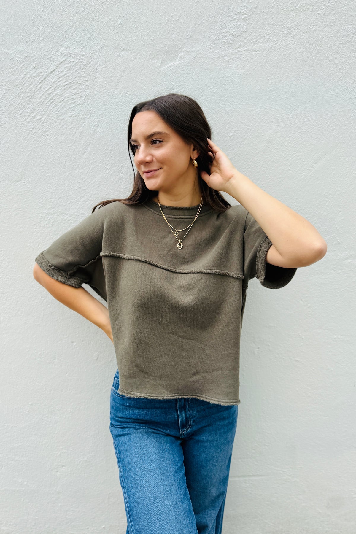 Vita Fleece Short Sleeve Pullover - Kombu Pigment