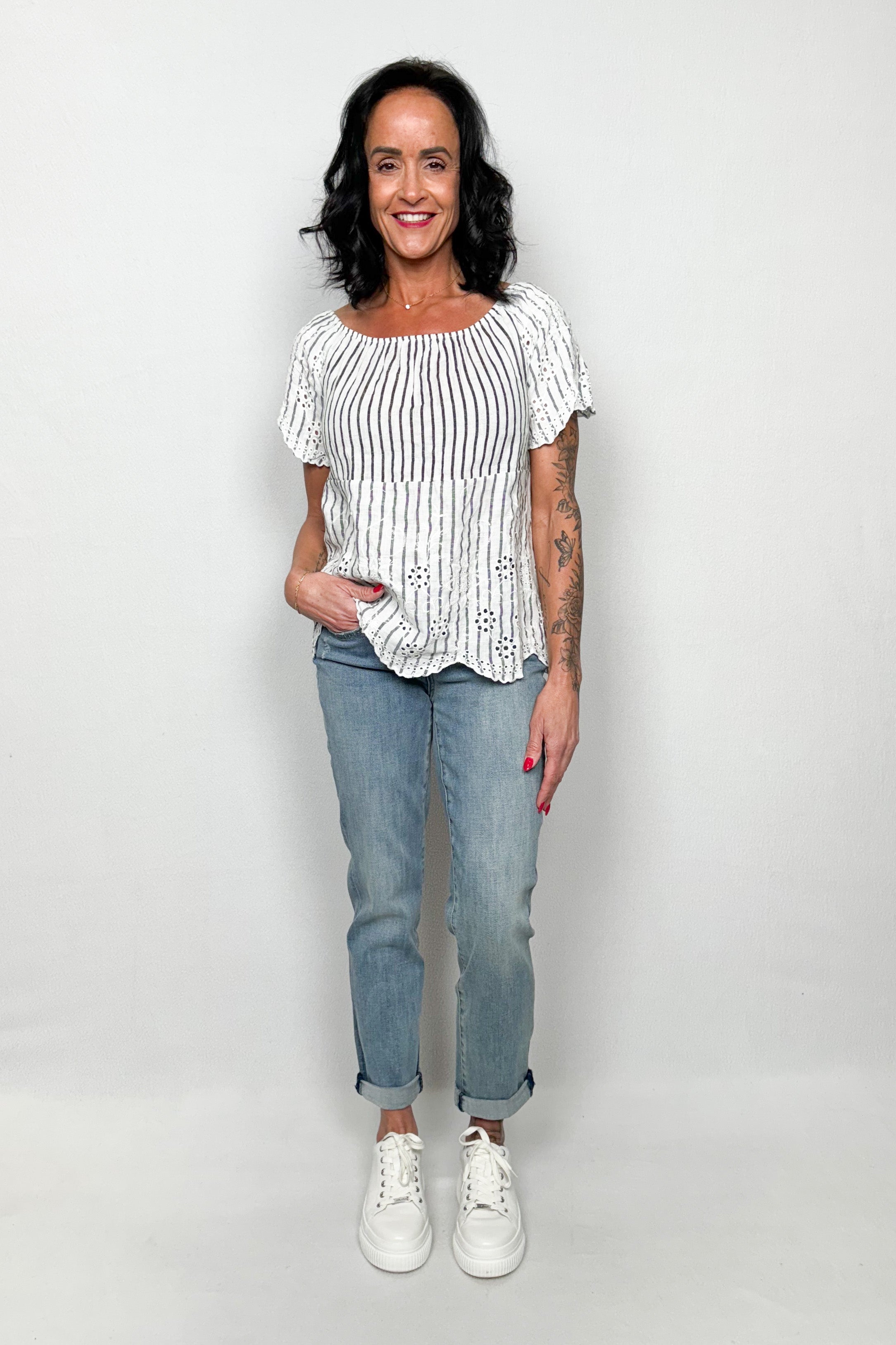 Woven Peasant S/S Top