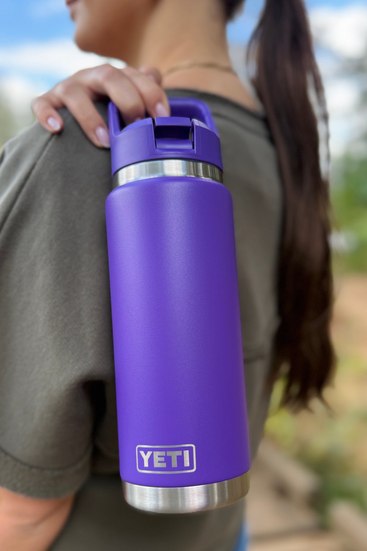 YETI Rambler 26 oz Water Bottle with Straw Cap - Pace Purple
