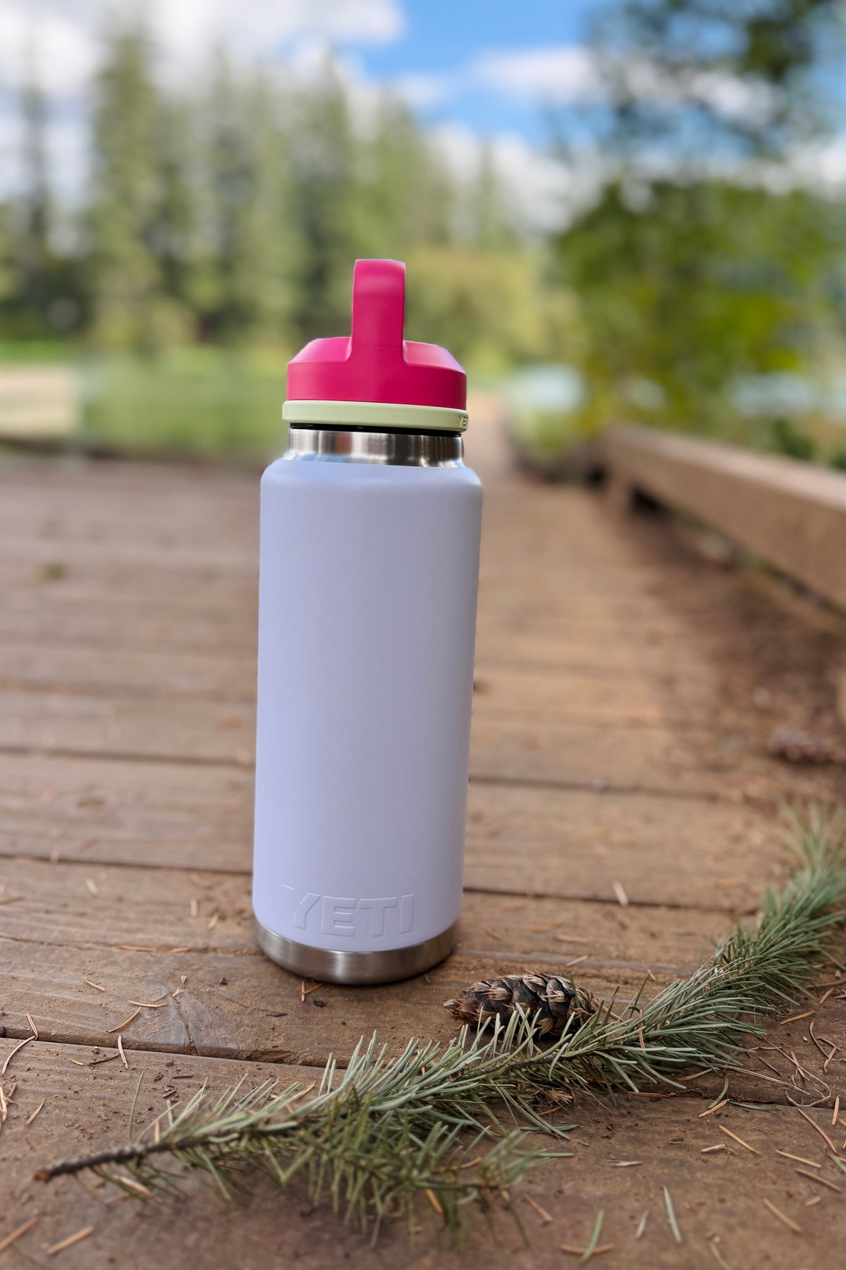 YETI Rambler 36 oz Bottle with Chug Cap - Moon Dust/Pink/Grasshopper