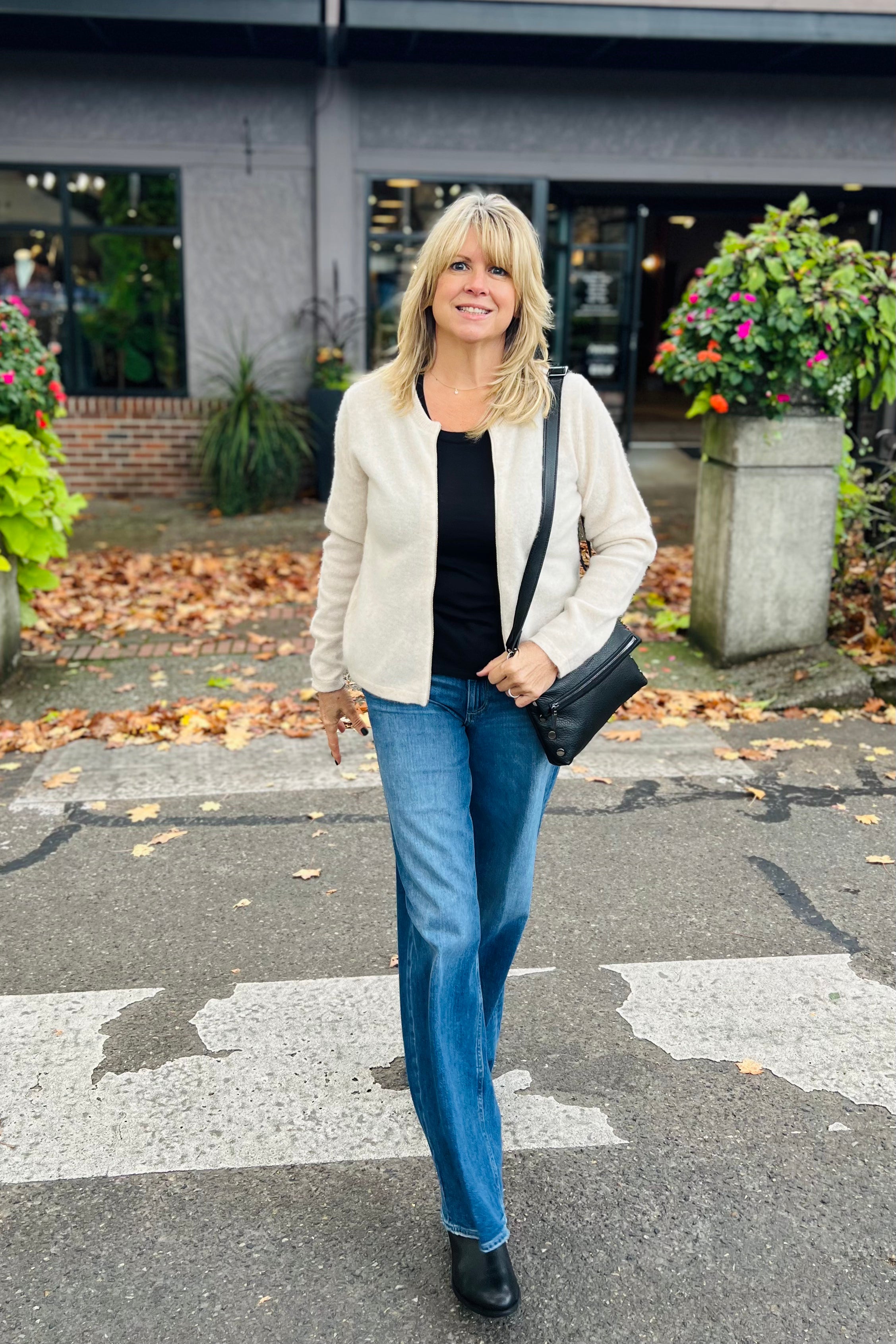 Zip Front Cashmere Cardigan