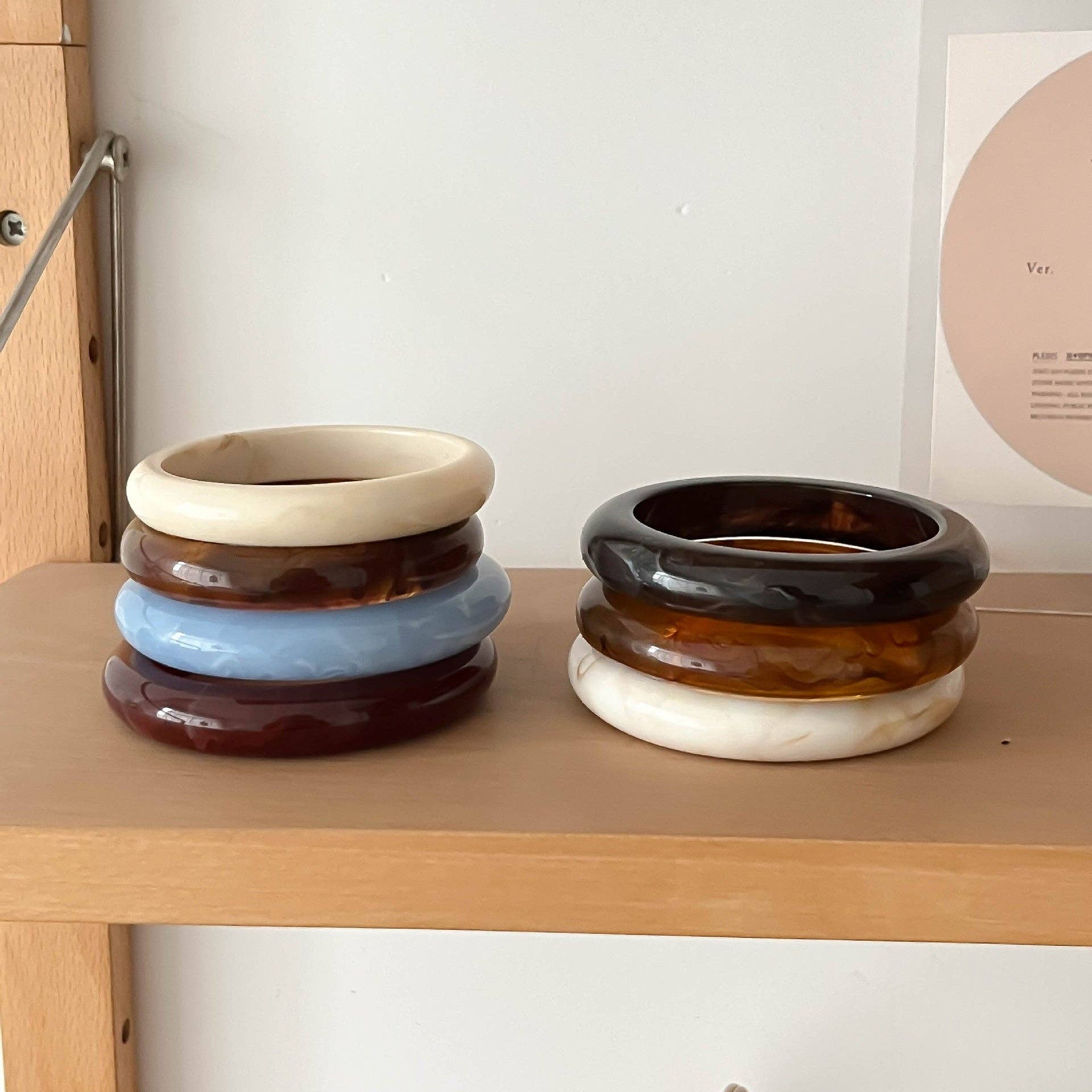 Trendy Geometric Resin Stackable Bangle Bracelet