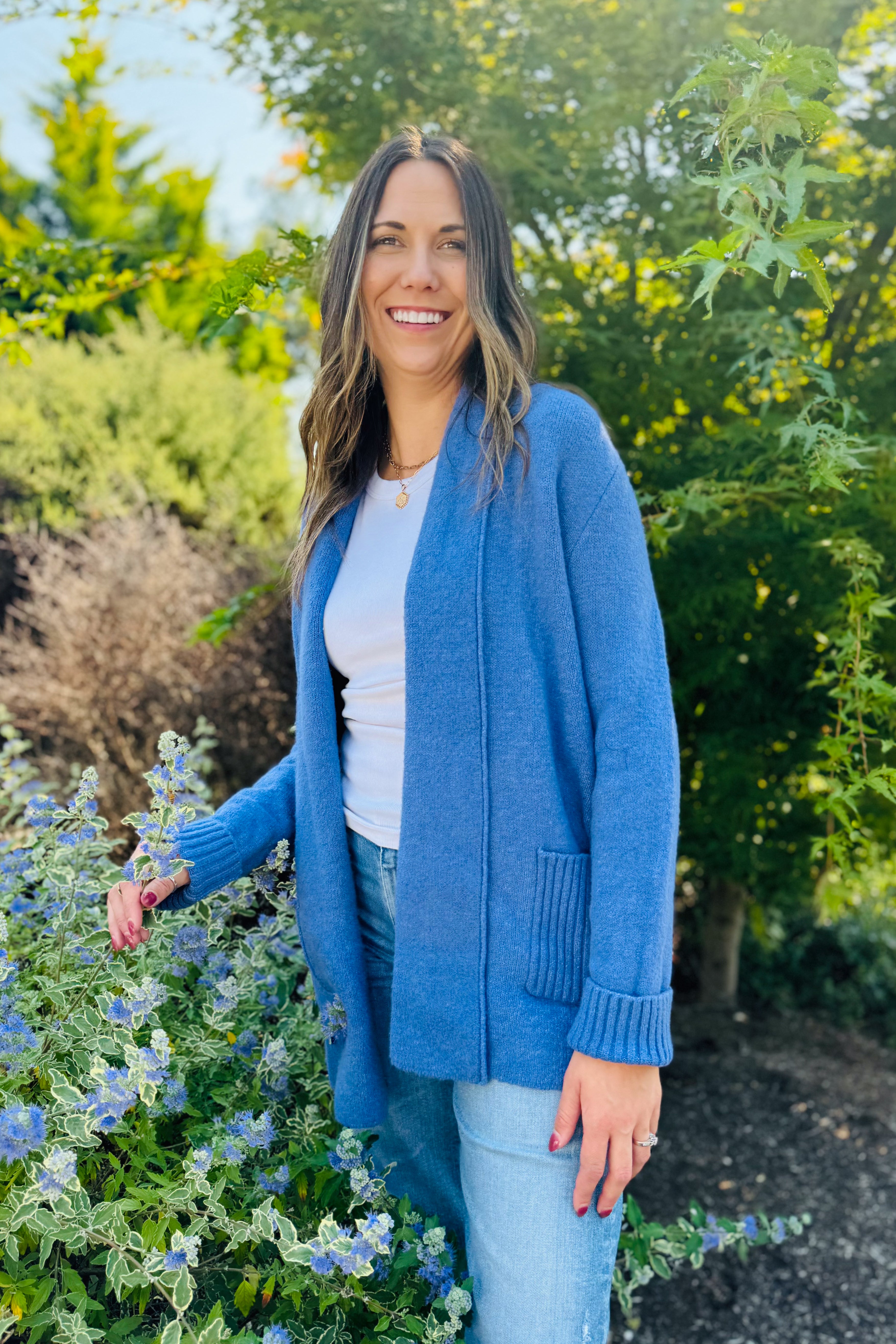 Autumn Chill Cardigan Cornflower