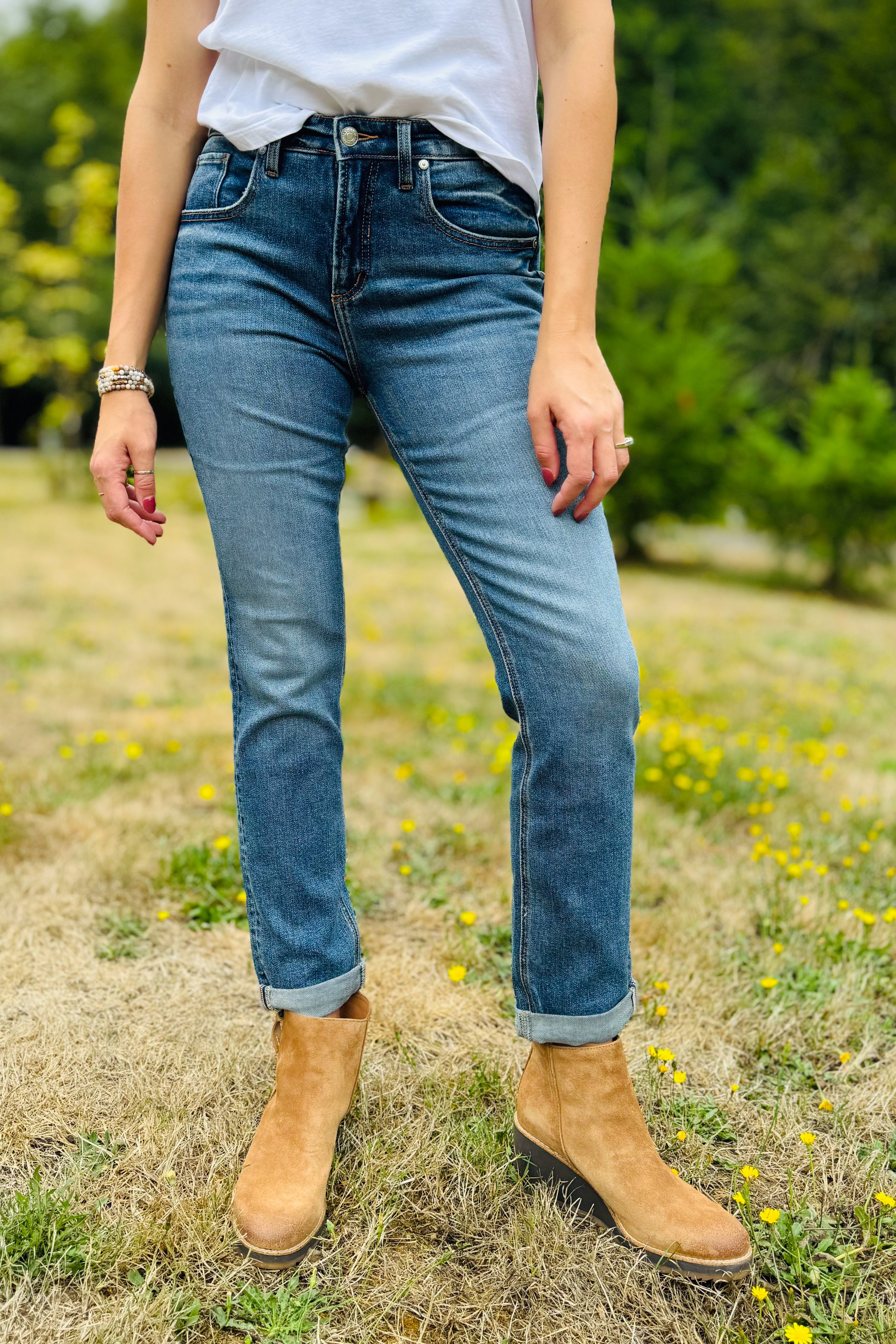 Beau High Rise Slim Leg Jeans