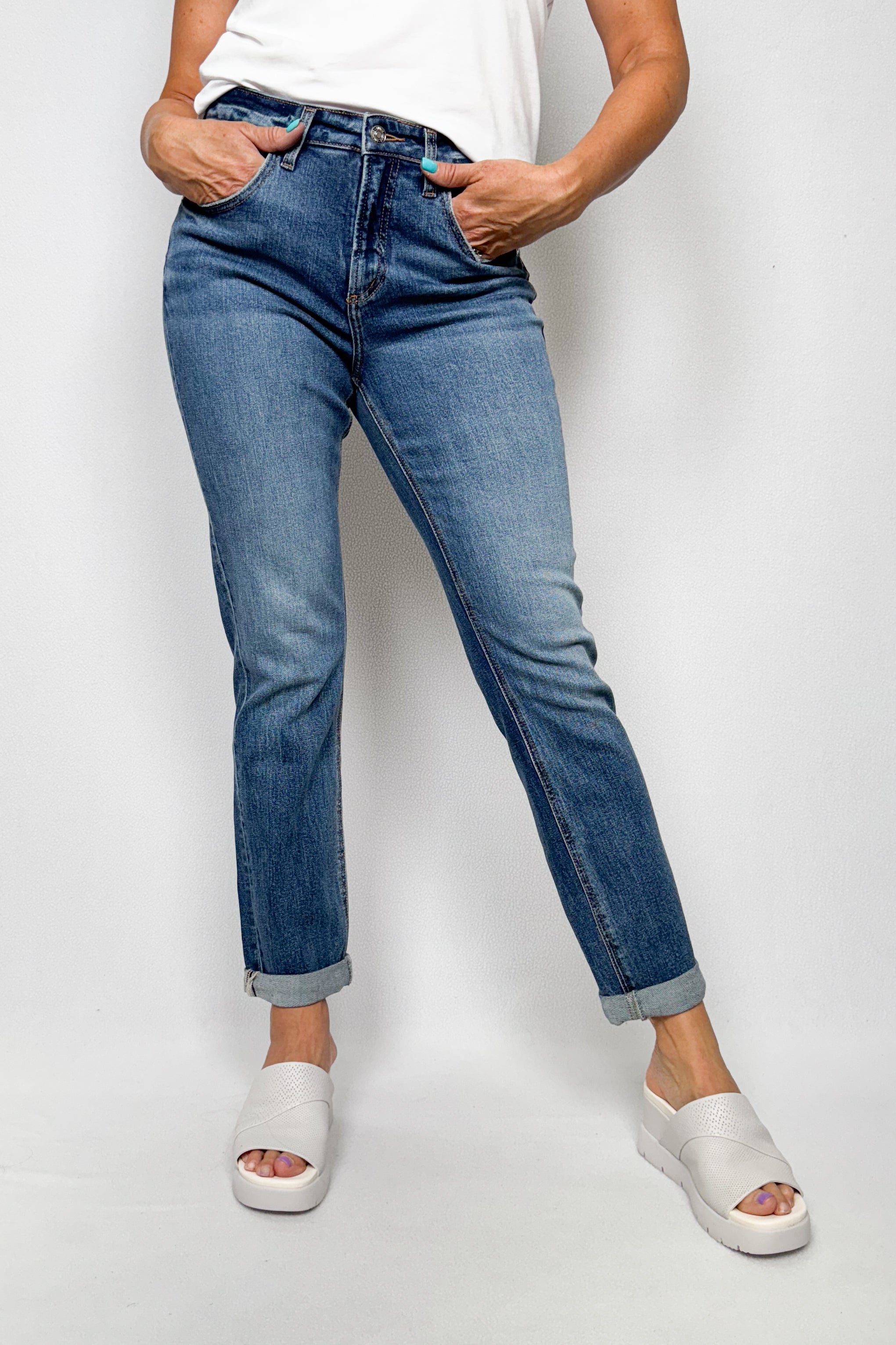 Beau High Rise Slim Leg Jeans