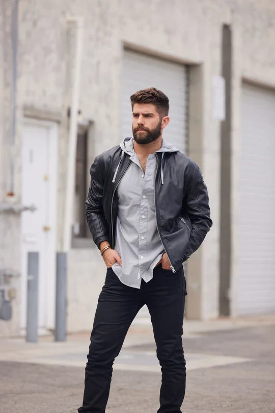 Mauritius Berink leather jacket in Black, a chic, timeless leather jacket that mixes classic and modern style for nights out, concerts, date nights and fall weekends